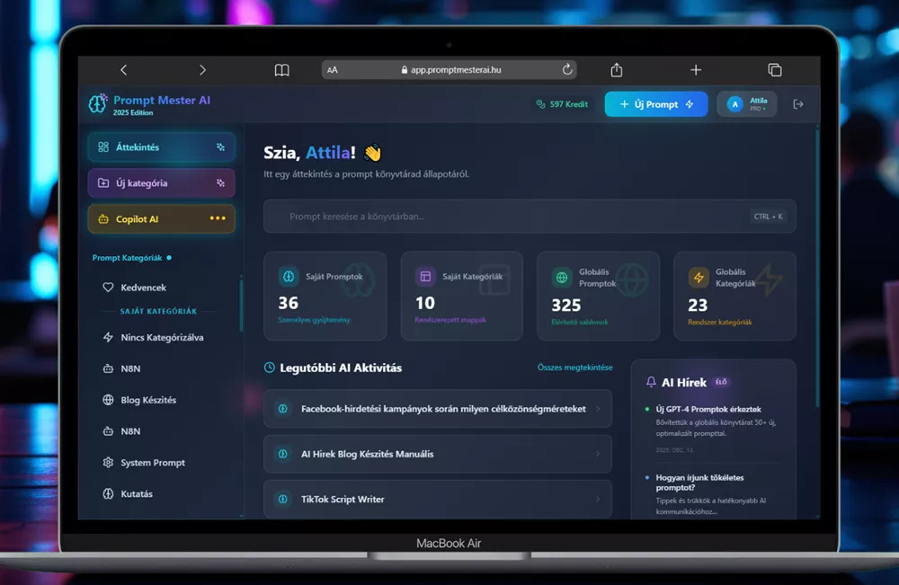 ChatGPT promptok könyvtár – PromptMester AI